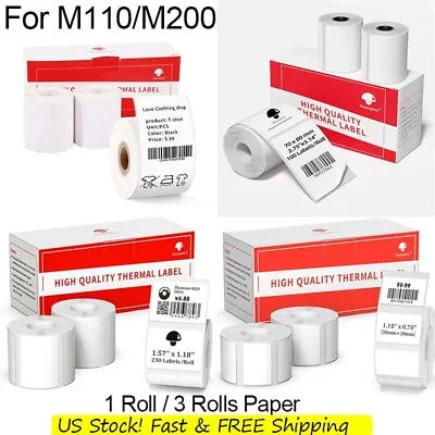 White Square Sticker Label Self-Adhesive Tag Paper For Phomemo M110/M200 Printer • $6.50