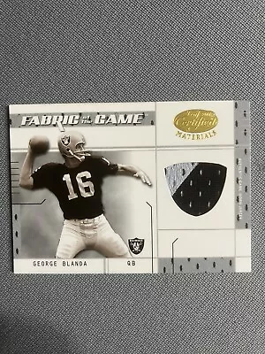 Oakland Raiders Legend George Blanda Game Worn 2 Color Jersey Card. ExMnt++ • $65
