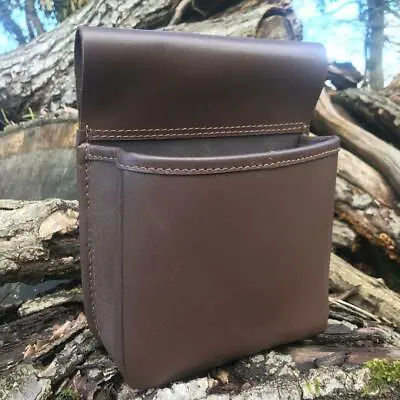 Hand Made Brown Leather Shooting Cartridge Pouch Bag Belt Shell Holder Handy • £19.90