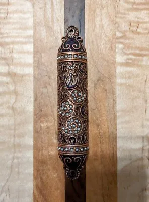 5  Metal Mezuzah Hand Made Israeli ROYAL PURPLE Style • $15.93