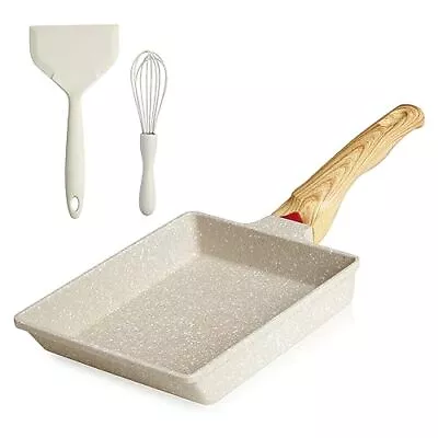  Japanese Omelette Pan Nonstick Tamagoyaki Egg Pan Rectangle Tamago White • $43.65