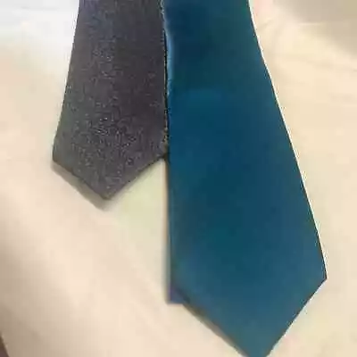 Mens Necktie Turquoise & Green Lot Of 2 • $10