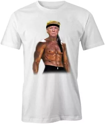 TRUMP RAMBO TShirt Tee Short-Sleeved Cotton POLITICAL CLOTHING S1WCA645 • $20.69