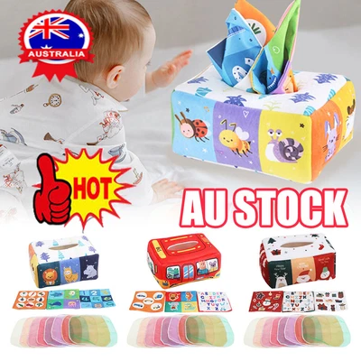 $14.96 • Buy Tissue Box Baby Sensory Toy Colorful Rainbow Dance Scarves Toy For Kids VH