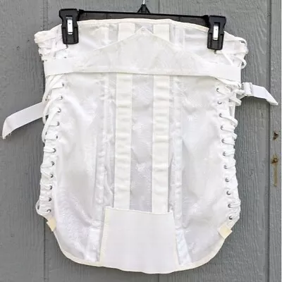 Vintage Lace Up Corset Girdle White Lumbar Support • $102.77