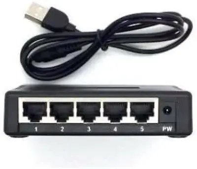 DualComm DCSW-1005U Mini 5-Port 10/100 Ethernet LAN Switch (USB Powered) New S15 • $58.49