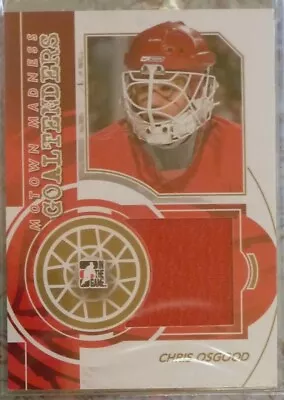 Chris Osgood 2012-13 ITG Motown Madness Goaltenders GOLD Game-Used Jersey /10 • $49.99