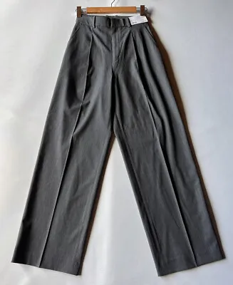 $29.99 • Buy UNIQLO Womens Wide Leg Pants Pleated Gray Polyester Viscose Elastane Xs(24-25 In
