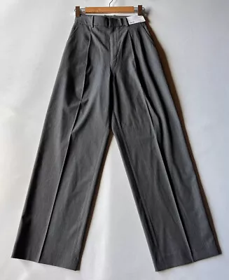 $29.99 • Buy UNIQLO Womens Wide Leg Pants Pleated Gray Polyester Viscose Elastane Xs(24-25 In