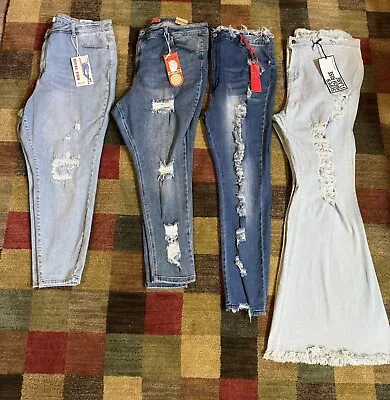 Lot Of 4 Pairs Of Women's Jeans - Plus Size 24 Mixed Brands • $35.99