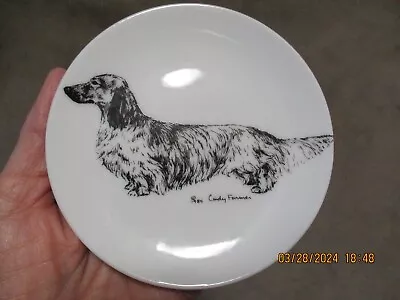 Rosalinde Farmer Dachshund USA Plate Trinket Dish Hand Painted • $10