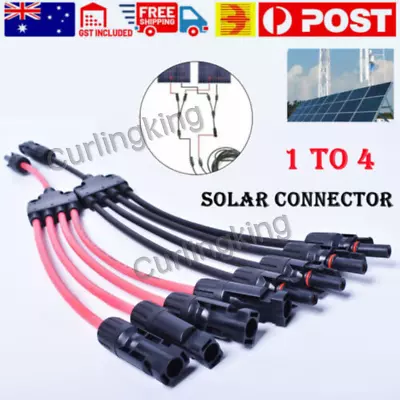 1 Pair Y Branch Connectors Solar Cable Plug Inline PV Panel IP67 4 Connection AU • $24.39