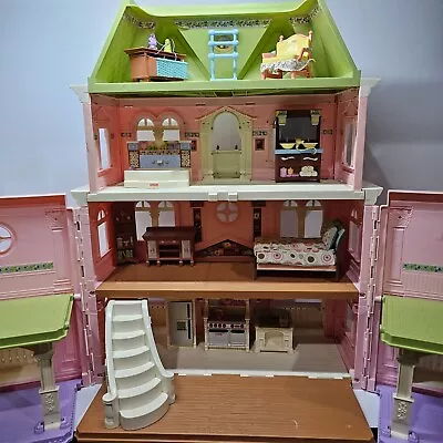 Fisher Price Loving Family Grand Mansion Foldable Doll House 2000 With Furniture • $199.90