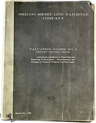  1920 Oregon Rail Valuation Booklet - Antique Railroad Memorabilia Rare Original • £86.61