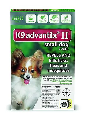 K9 Advantix II Dogs 4-10 Lb 6 Pack (6 Month Supply) • $79.98