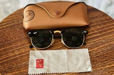 Ray Ban Sunglasses Wayfarer Rb 3016  51-21 Brown- /Gold Frame/ Green Lens. • $45