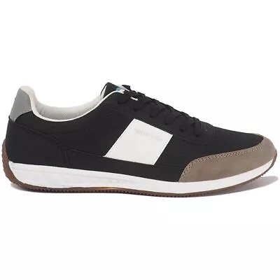 Lambretta Mens Piston Trainers Retro Runner Fashion Comfortable Sporty - Black • £23.90