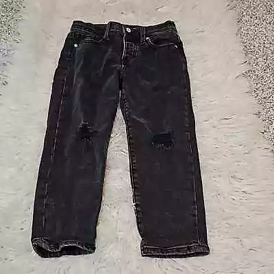 Old Navy Girls High-rise O.G. Straight Built In Tough Black Distress Jeans Sz 6 • $8