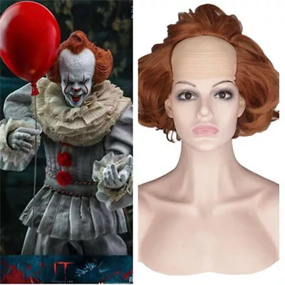 Halloween Cosplay Wigs Pennywise Bald Head Clown Fluffy Wavy Curly Hairs Wigs  . • $25.59