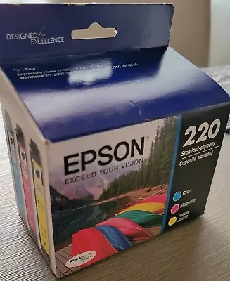 Epson Genuine New T220520 Ink Cartridge 220 Color C M Y (exp. 03/24) • $14.95