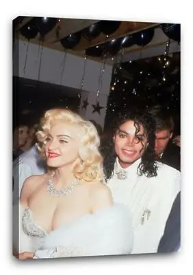 MICHAEL JACKSON AND MADONNA BB1 CANVAS Wall Art Poster Photo Print 30x20 CANVAS • $37.32