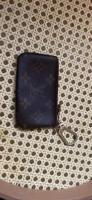 Louis Vuitton Pochette Cle Monogram Coin Purse Coin Case Wallet Brown Leather • £95.90