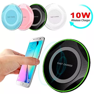 10W Wireless Charging Charger Pad For Smartphone XS Max XR Samsung S8 S9 S10+ • $16.99