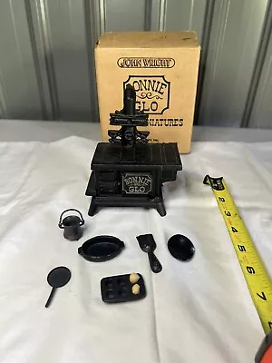 Vtg 5  X 4-1/2  Miniature Bonnie Glo Cast Iron Wood Burning Stove + Accessories • $22.95