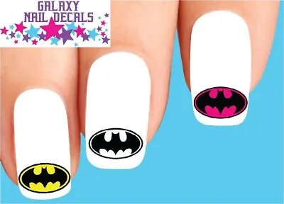 Waterslide Nail Decals - Set Of 20 Batman Pink Clear & Yellow Assorted • $1.95