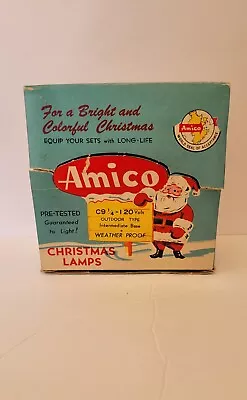 Vintage Amico Santa Display Box For C9-1/4 Colored Christmas Lamps  BOX ONLY  • $4.99