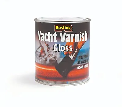 Rustins Yacht Varnish Finest All Weather Wood Finish Gloss/Satin 250/500ml/1L • £25.50
