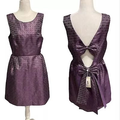 ERIN Fetherston Women's Winnie Purple Pockets Back Fit Flare Dress Size 12 • $75