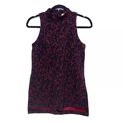 Michael Kors Red Black Umbri Tunic Top Womens Size XS • $12