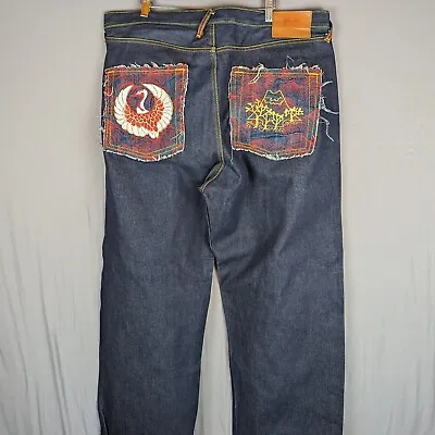 Martin Ksohoh RMC Red Monkey Company Mens Jeans Button Fly 40x36 Dark Blue • $60