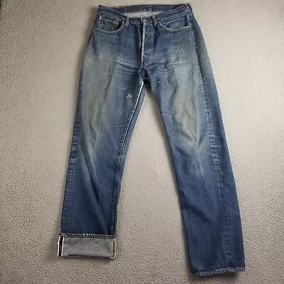 Vintage Levi's 501 Big E Jeans Redline Selvedge Denim #6 Button Fly 32x32 • $250