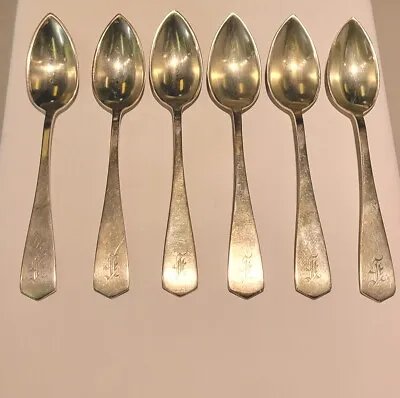 6 Antique JS Co Sterling Silver Tea Spoons Monogram With F • $195