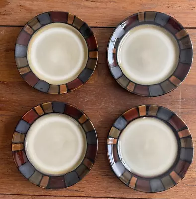 Pier 1 Mosaic Block Style Salad Plate Set Of 4 Brown Tan 8-3/4  • $28.97