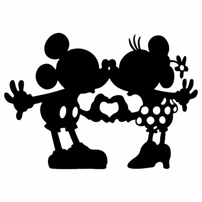 6.5  MICKEY & MINNIE LOVE Vinyl Decal Sticker Car Window Laptop Disney Mouse • £3.99