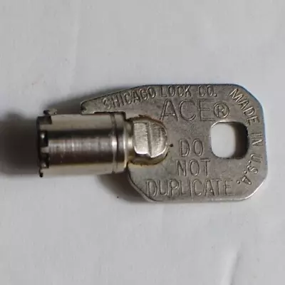 Vintage Chicago Lock Co USA ACE No # Vending Computer Lock Security Tubular Key • $12