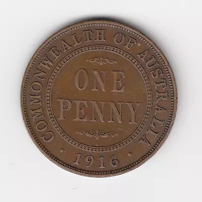 1916 Kgv Australia Penny - Very Nice Vintage Coin • $5.65
