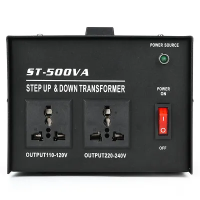 500W Voltage Converter With 2Pcs Universal Socket 110V To 220V Power Transformer • $95.76