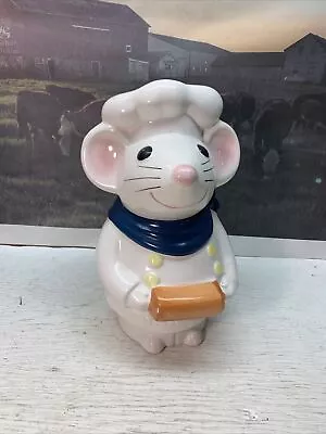 Vintage Chef Pierre Mouse Baker Rolling Pin Cookie Jar By Metlox • $33