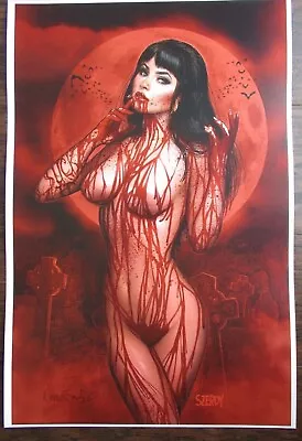 Nathan Szerdy Signed 12x18 Art Print Vampirella Pin Up Red Moon Graveyard New • $29.95