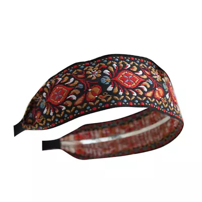 Headband Vintage Headband Wide Embroidery Hair Band Retro Ethnic Headdress For W • $12.88