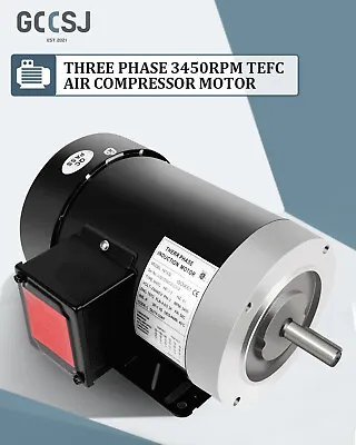 General Electric Motor 3450 RPM Three Phase 56C Frame 1.5 HP 5/8 Shaft TEFC • $199.99