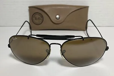 Vtg Ray Ban B&L Outdoorsman Aviator Sunglasses Black 62□14 And Case • $100