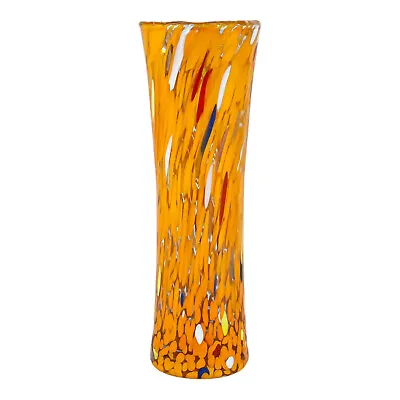 Murano Glass Vase Orange Multi Handmade Millefiori 19cm High Venice Italy • $44.46