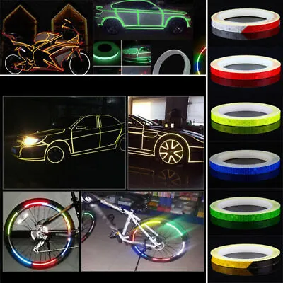 5 Colors Motorcycle Rim Tape Reflective Wheel Stickers Decals Vinyl 1cm*5m • $5.99