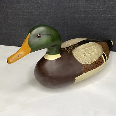 1976 Cathy Buck Mallard Drake Hand Carved Painted Wood Duck Decoy • $47