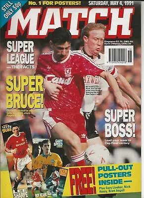 MATCH FOOTBALL MAGAZINE May 1991 Inc Free Posters • £1.50